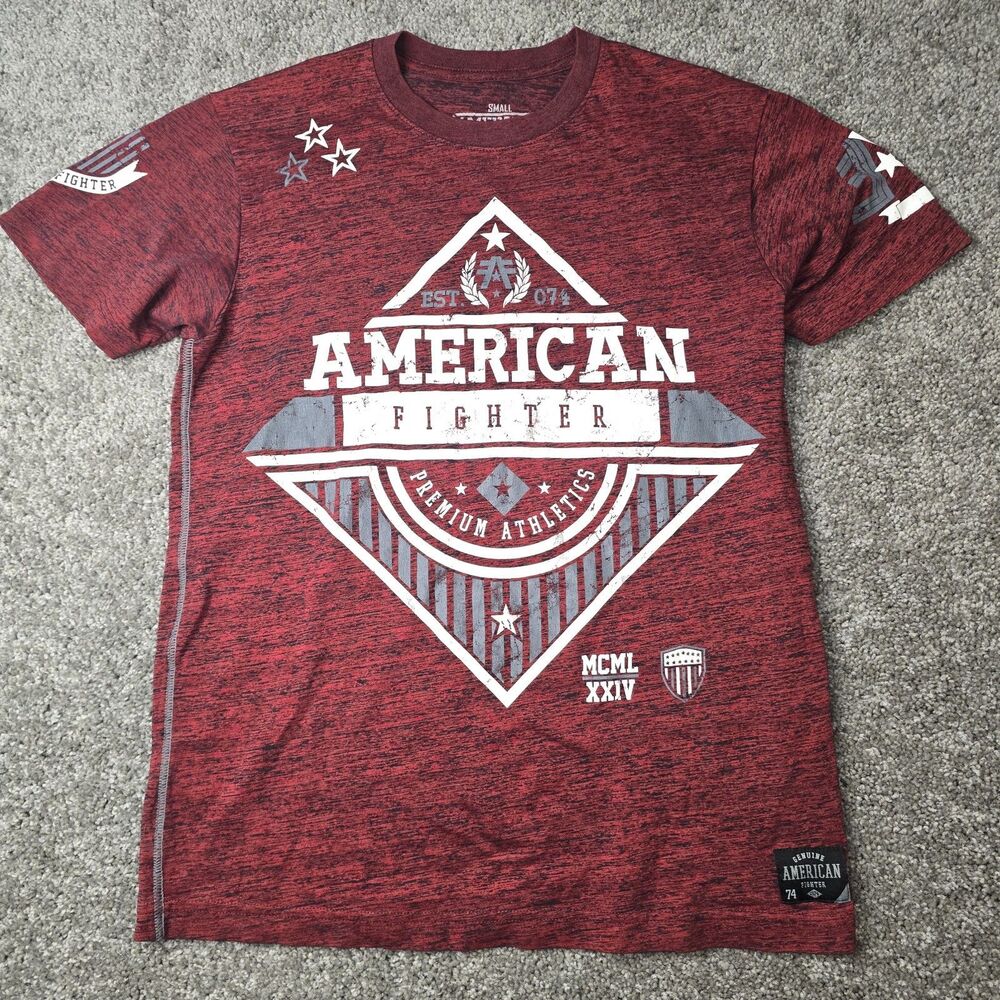 American Fighter Men's T-shirt Premium Athletic Size Small Red/Black